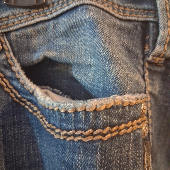 Silver Jeans Co. Pioneer Bootcut Jeans W32 L33 Dark Wash Distressed - Picture 6 of 8